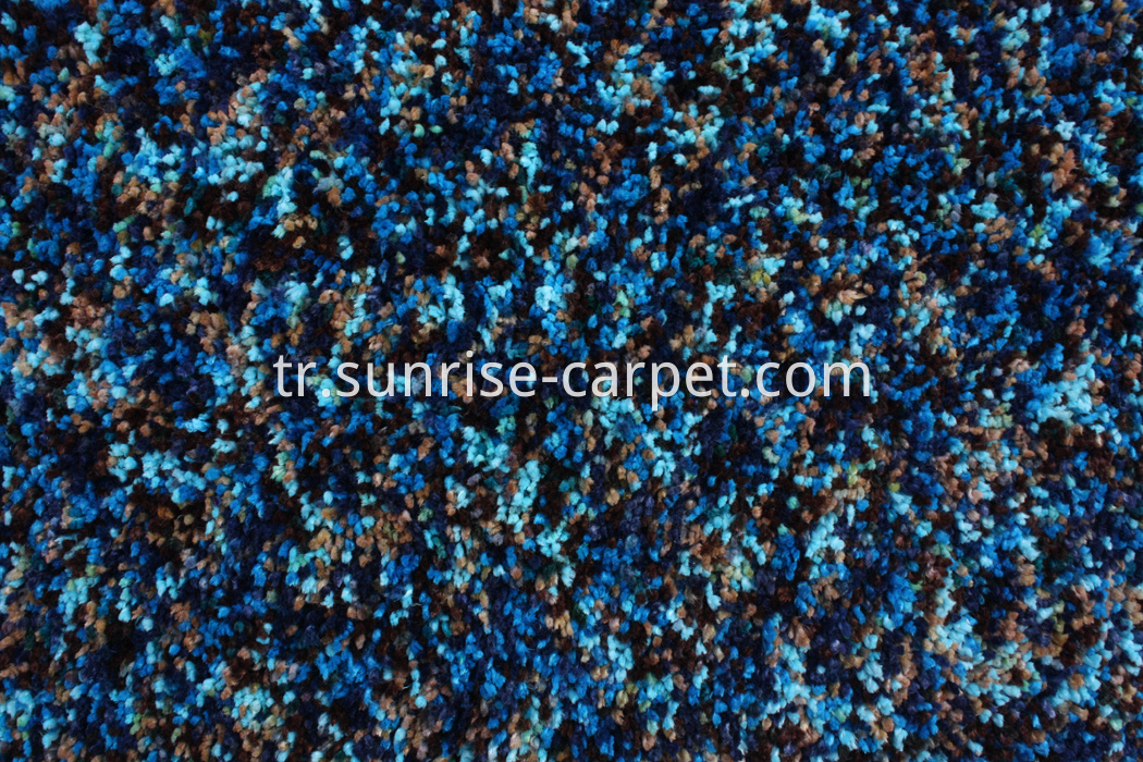 Microfiber Shaggy Rug Space dye Blue color